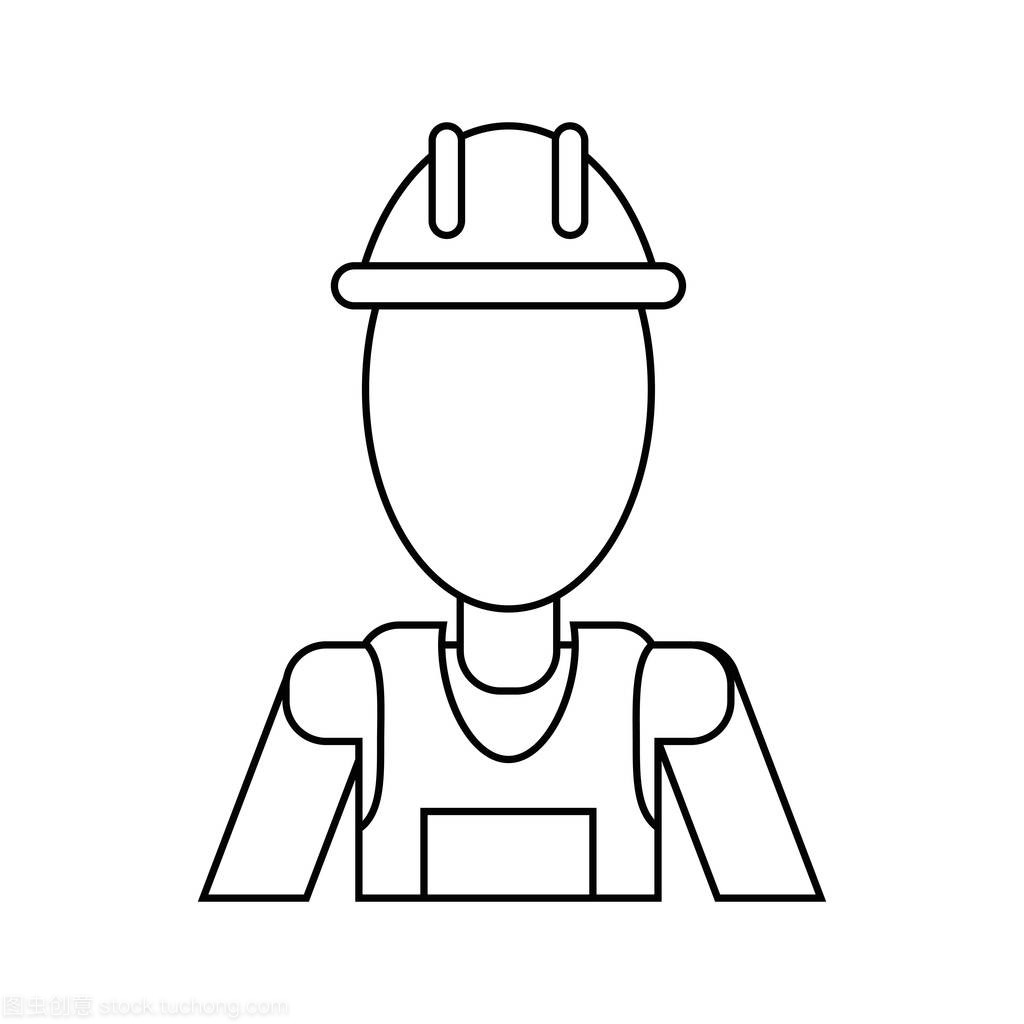 专业承包 人与头盔的统一工作